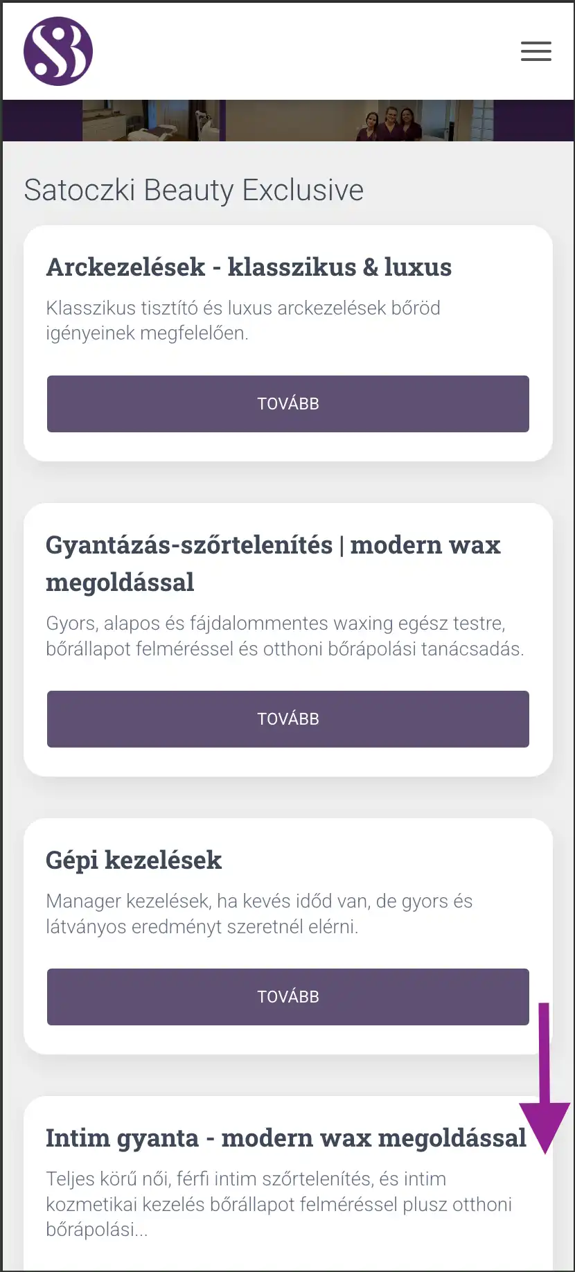 Salonic foglalás megkezdése gombra kattintva